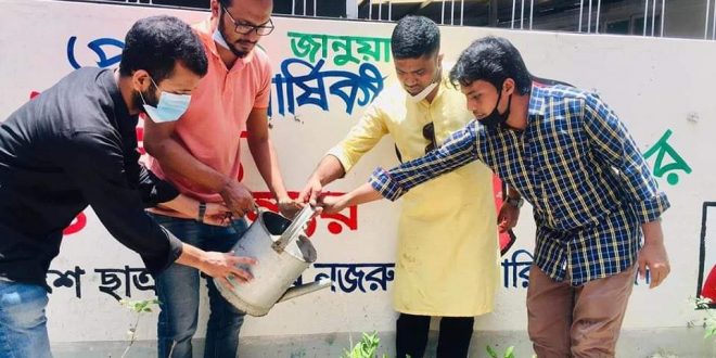 মুজিব শতবর্ষ উপলক্ষে কবি নজরুল কলেজ ছাত্রলীগের বৃক্ষরোপন